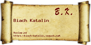 Biach Katalin névjegykártya